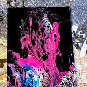 Abstract Pink and Blue Canvas Art